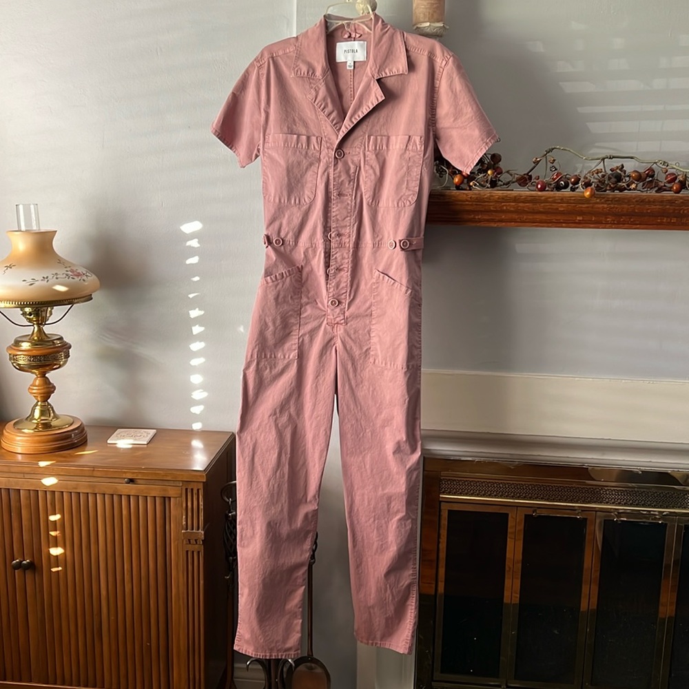 Pistola Pink Utility Jumpsuit with Short Sleeves